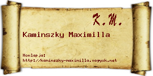 Kaminszky Maximilla névjegykártya
